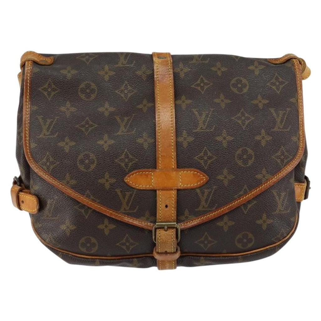Louis Vuitton Saumur Handbag Monogram Canvas Brown Canvas Shoulder Bag