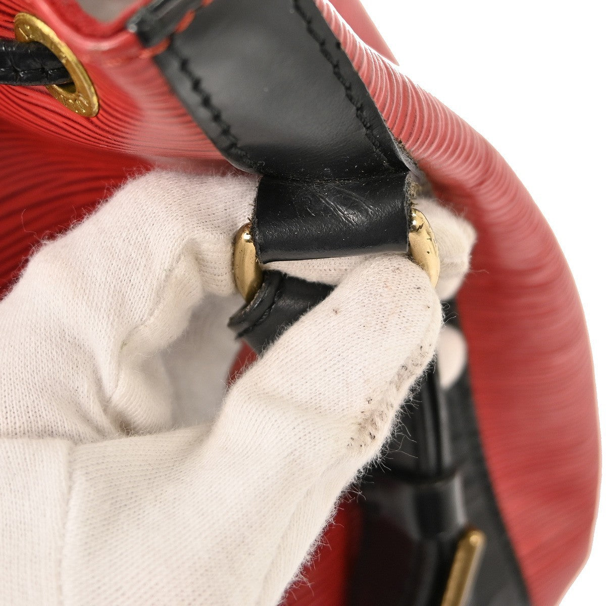 Louis Vuitton Bicolor Petit Noe Handbag Epi Leather Red Leather Shoulder Bag