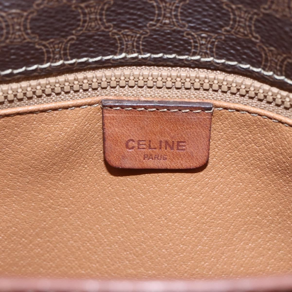 Celine Flap Shoulder Bag Canvas Brown Canvas Shoulder Bag Bag