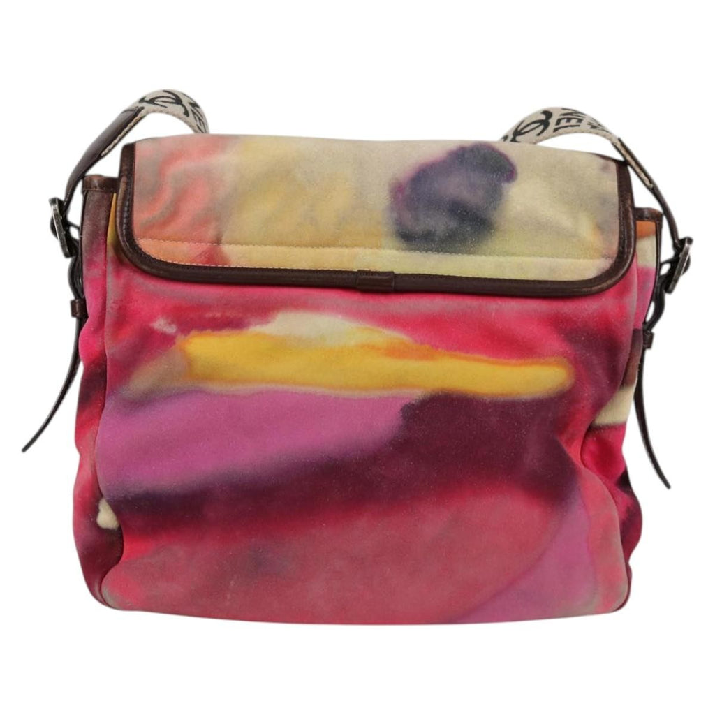 Chanel Flower Power Messenger Bag Multicolor Printed Nubuck Multicolour Suede Shoulder Bag Bag
