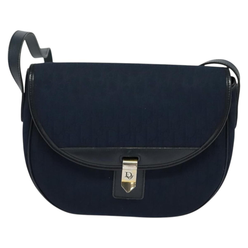 Christian Dior Vintage Trotter Shoulder Bag Canvas Navy Canvas Shoulder Bag Bag (Pre-Owned)
