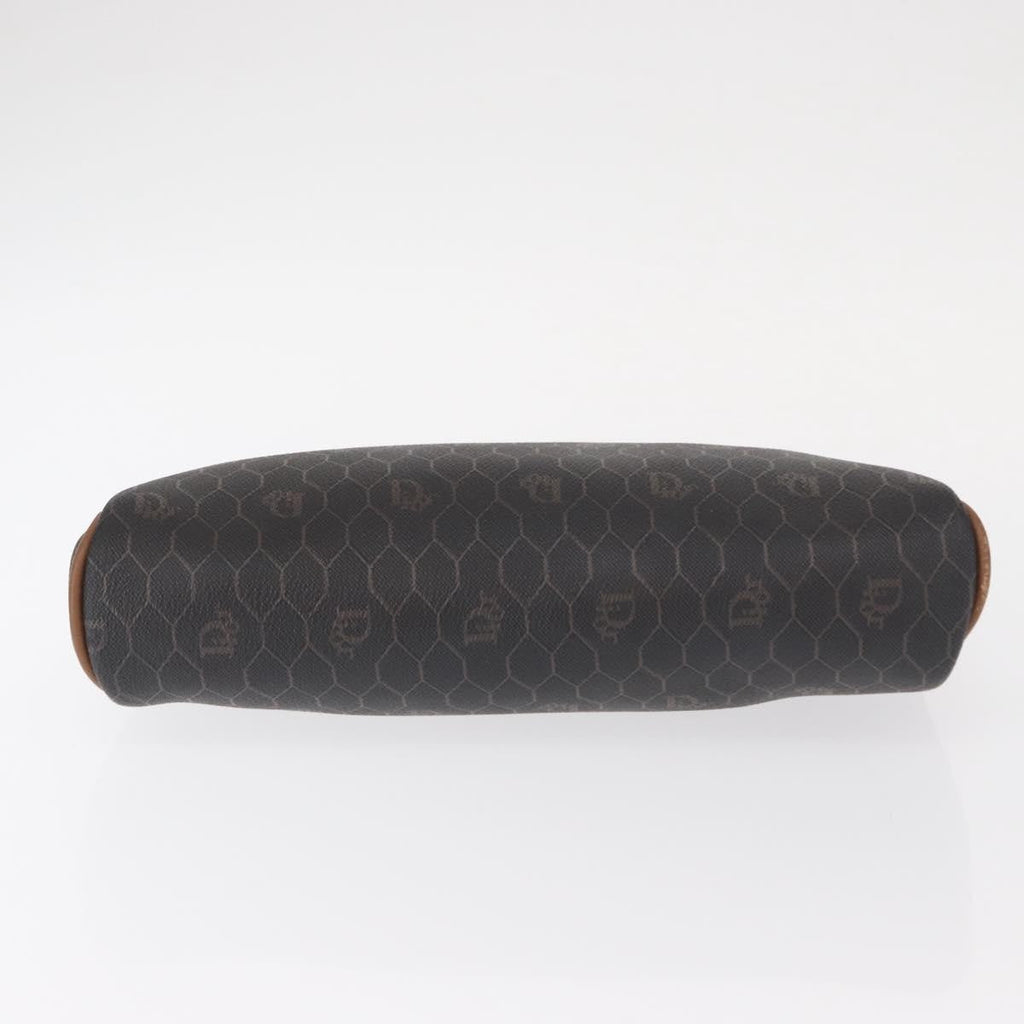 Christian Dior Vintage Honeycomb Zip Pouch Coated Canvas Black Pvc Clutche & Pouche Bag (Pre-Owned)