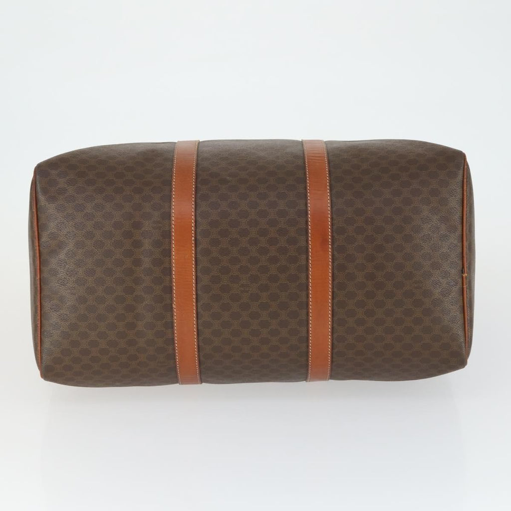 Celine Vintage Macadam Boston Bag Canvas Brown Pvc Travel Bag Bag