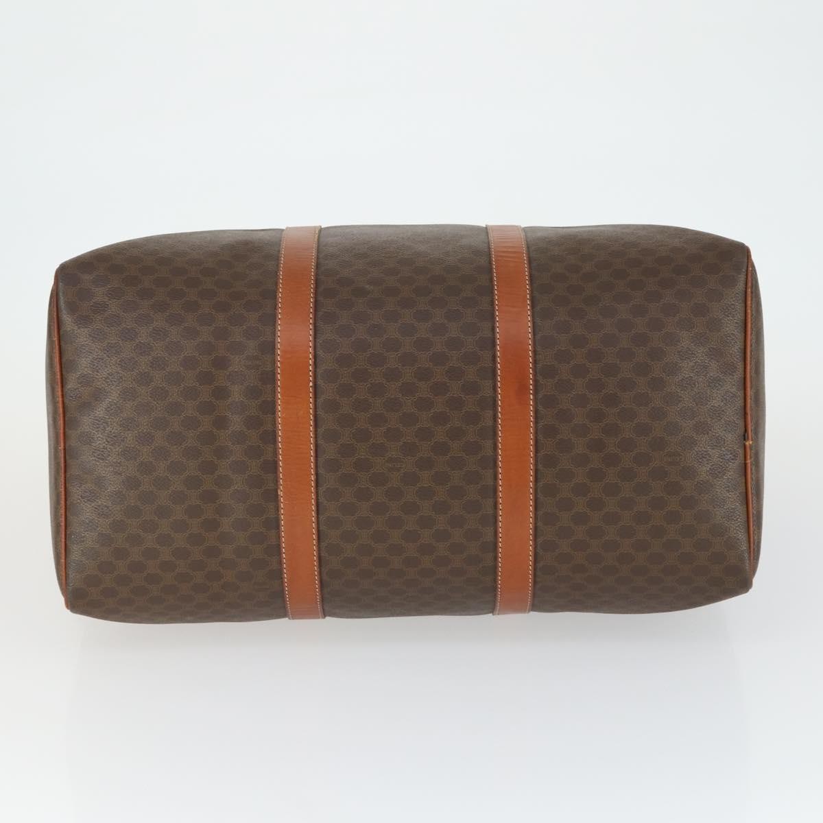 Celine Vintage Macadam Boston Bag Canvas Brown Pvc Travel Bag Bag