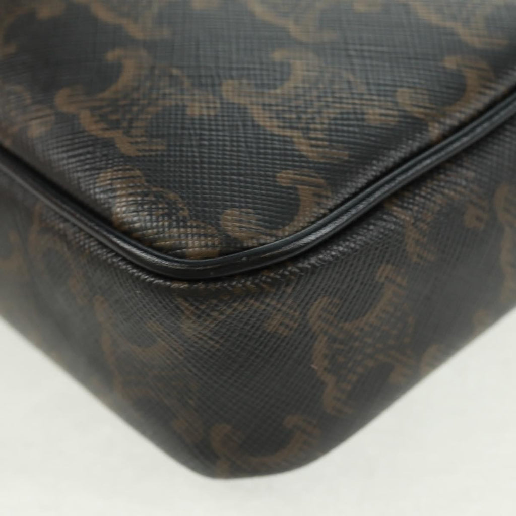 Celine Logo Messenger Bag Triomphe Coated Canvas Black Pvc Shoulder Bag Bag