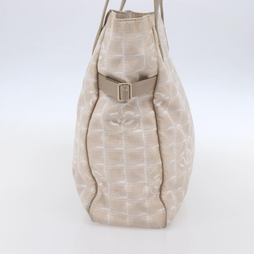 Chanel Travel Line Tote Nylon Beige Nylon Tote Bag Bag