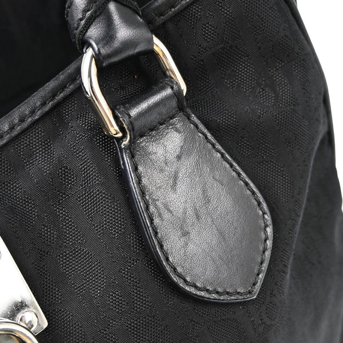 Christian Dior Lovely Tote Diorissimo Canvas Black Canvas Tote Bag Bag (Pre-Owned)