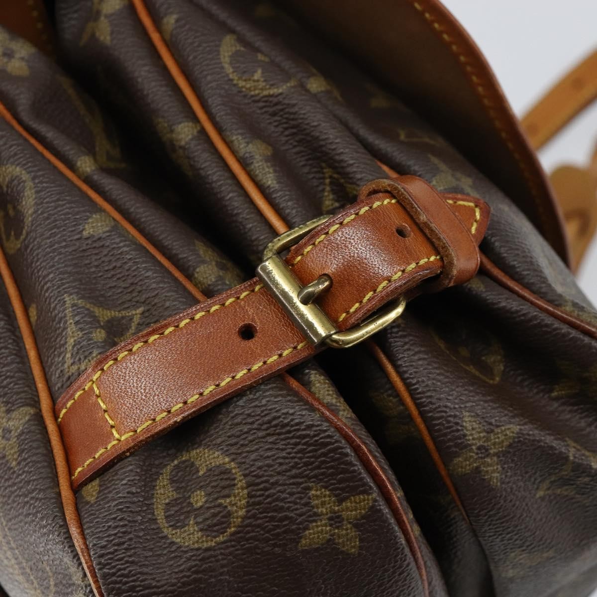 Louis Vuitton Saumur Handbag Monogram Canvas Brown Canvas Shoulder Bag