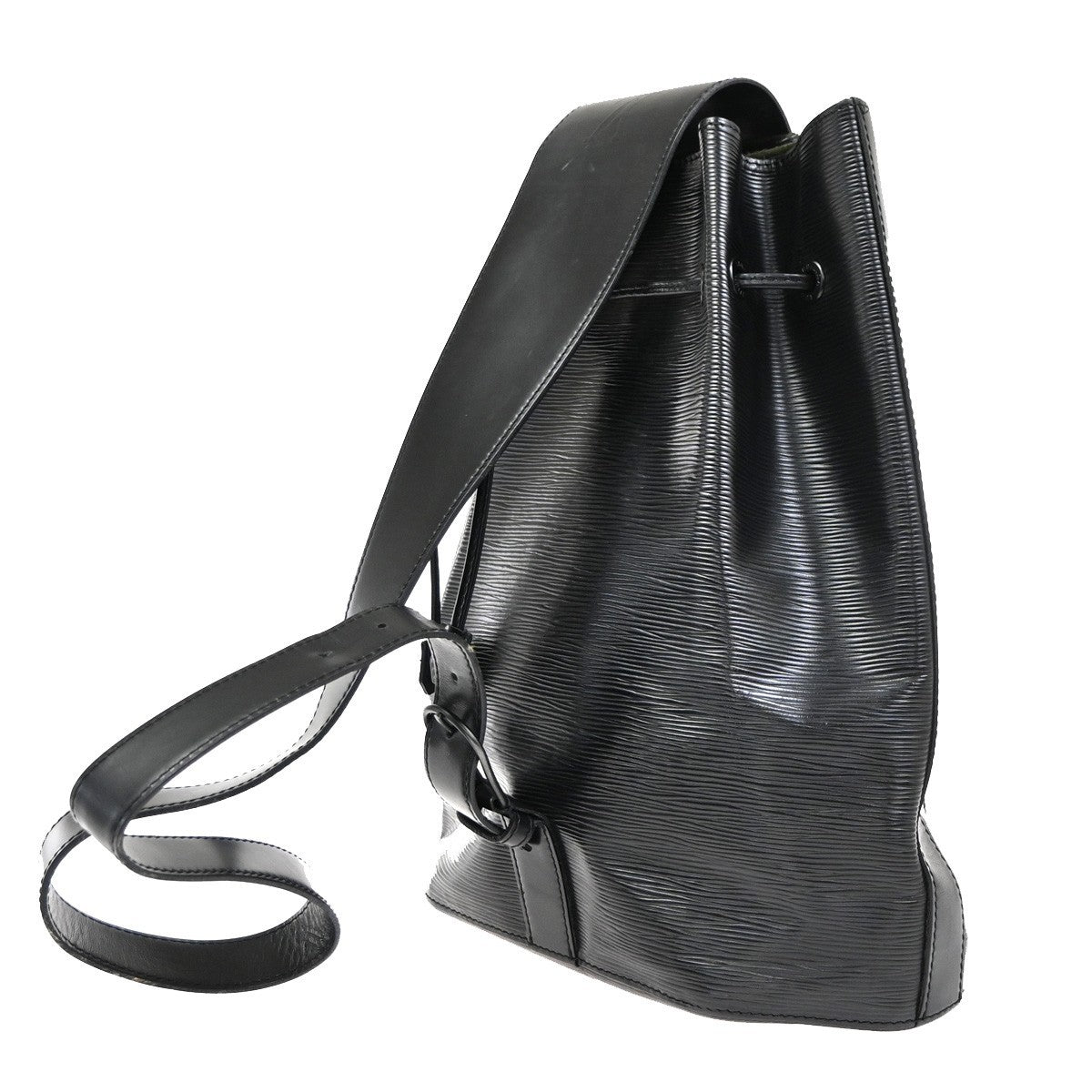 Louis Vuitton Sac A Dos Drawstring Backpack Epi Leather Black Leather Backpack Bag