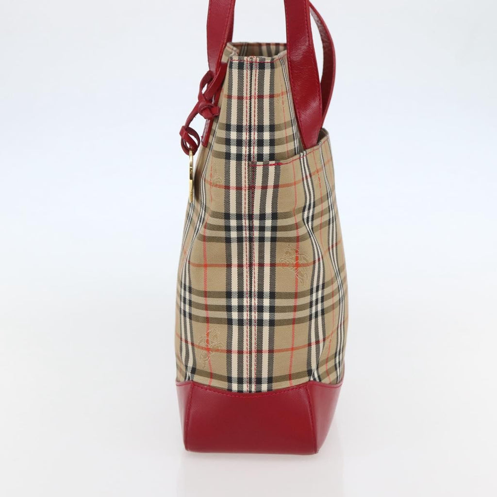 Burberry Nova Check Tote Canvas Check Pattern Beige Canvas Tote Bag