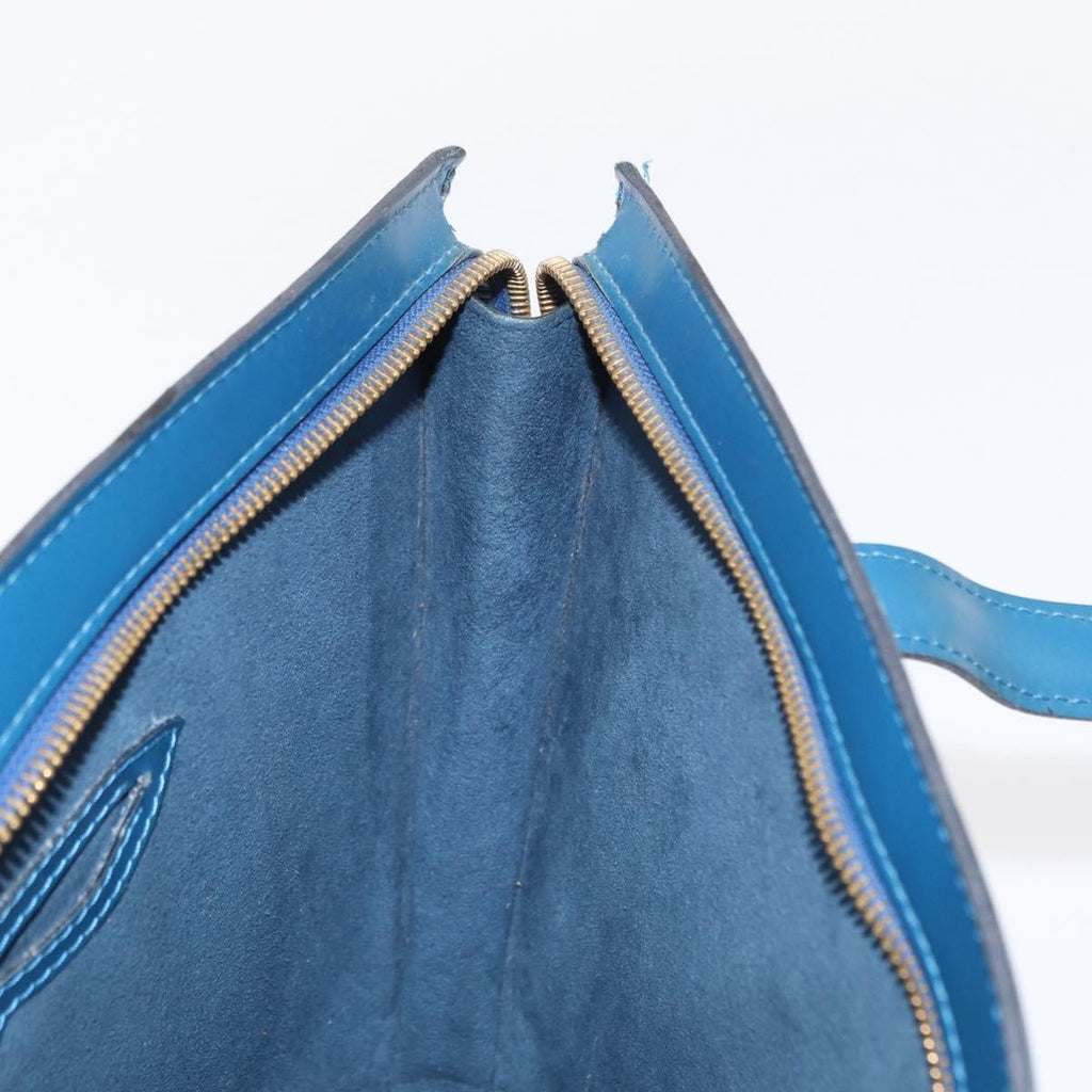 Louis Vuitton Saint Jacques Handbag Epi Leather Blue Leather Shoulder Bag