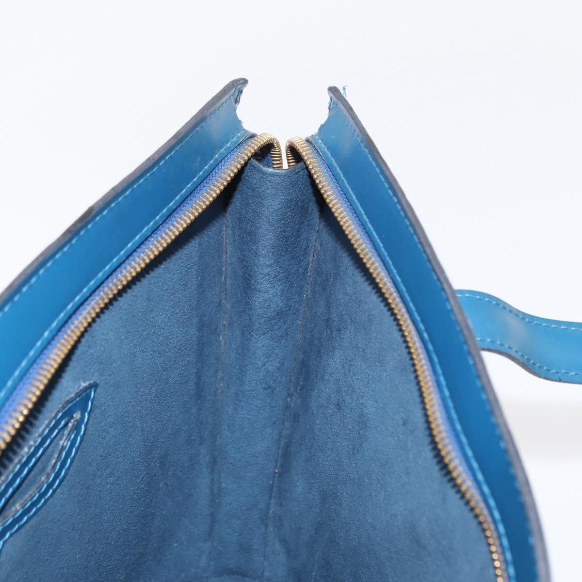 Louis Vuitton Saint Jacques Handbag Epi Leather Blue Leather Shoulder Bag