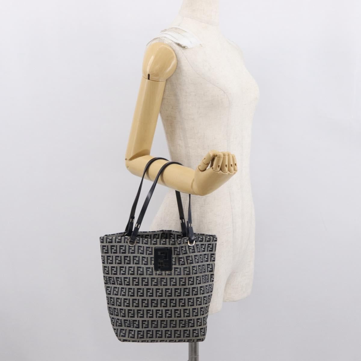 Fendi Shopping Tote Zucchino Canvas Navy Canvas Tote Bag Bag