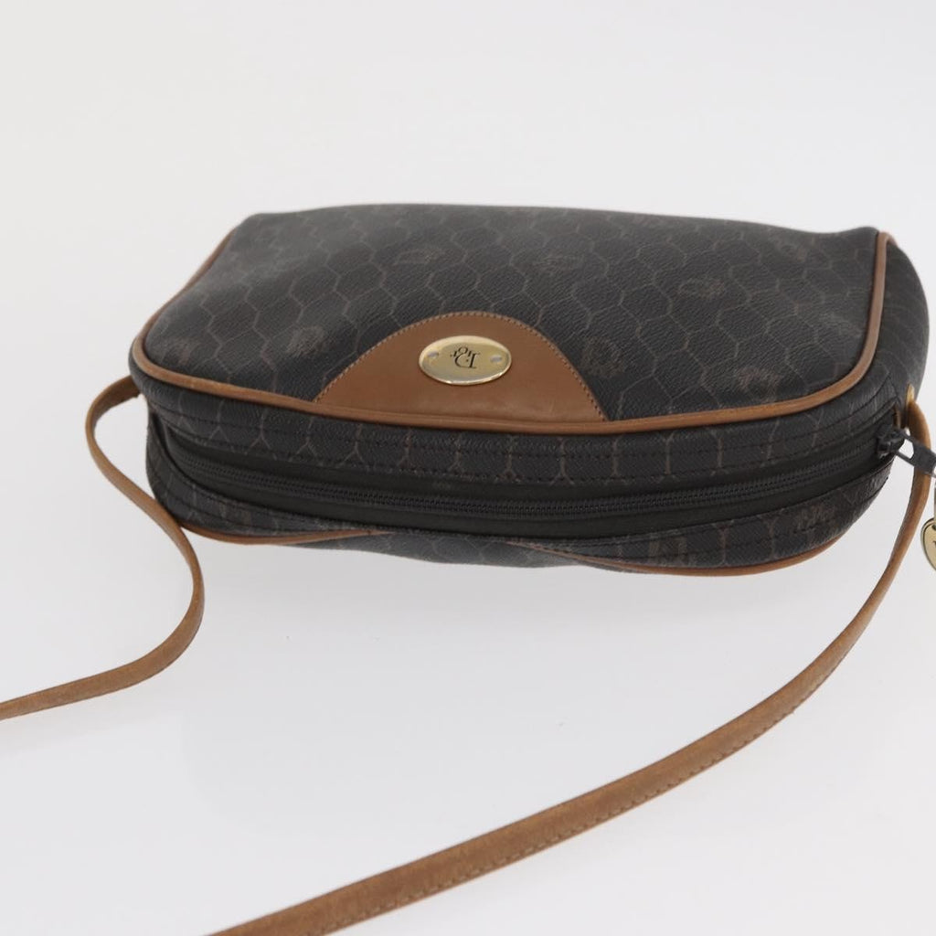 Christian Dior Vintage Honeycomb Shoulder Bag Canvas And Leather Black Canvas Shoulder Bag Bag (Pre-Owned)