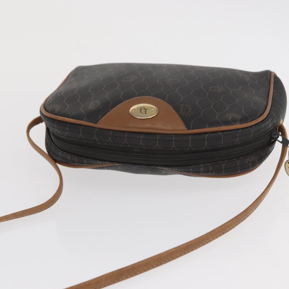 Christian Dior Vintage Honeycomb Shoulder Bag Canvas And Leather Black Canvas Shoulder Bag Bag (Pre-Owned)
