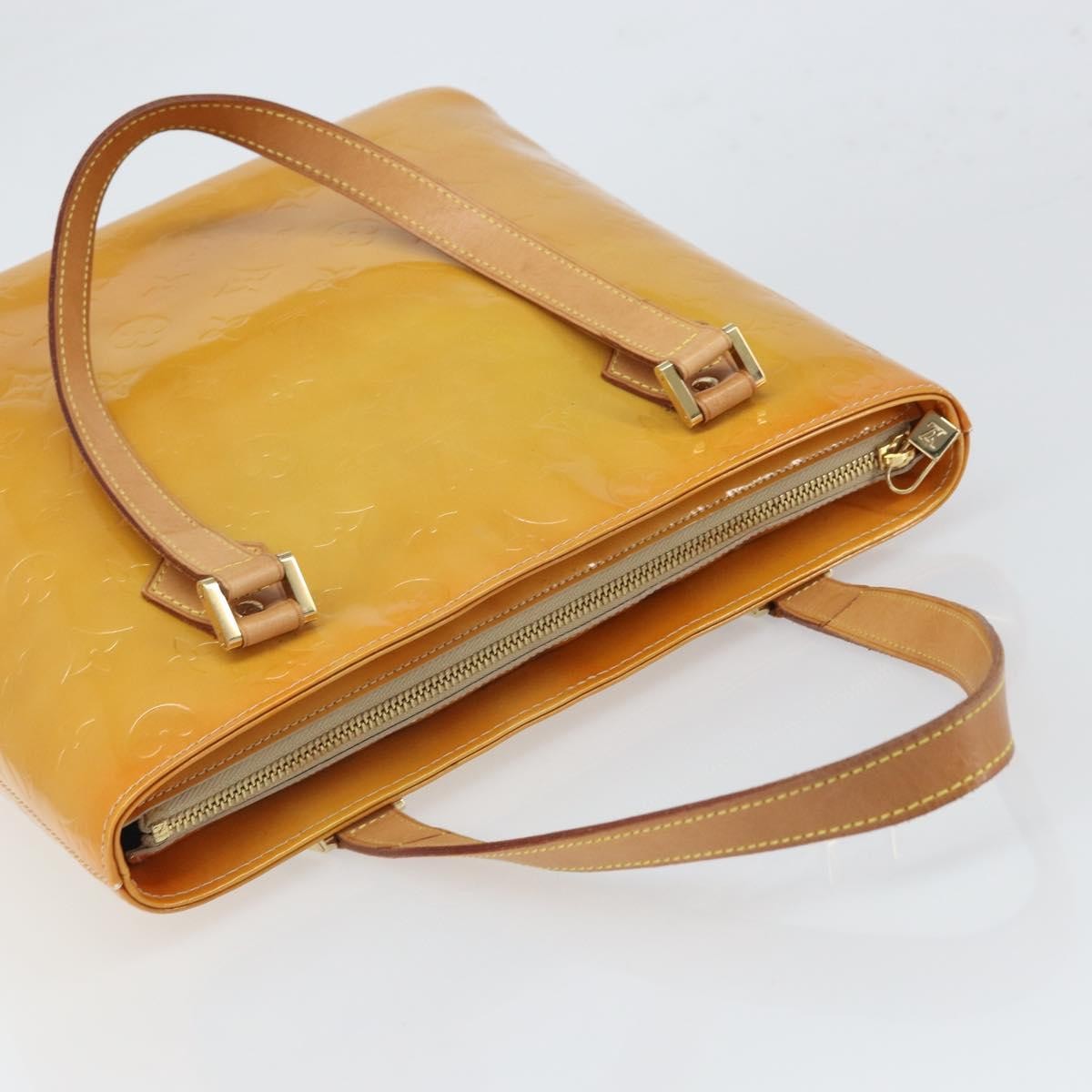 Louis Vuitton Houston Handbag Monogram Vernis Beige Patent_Leather Handbag