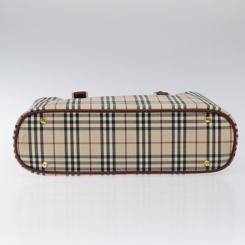 Burberry Nova Check Tote Canvas And Leather Beige Canvas Tote Bag