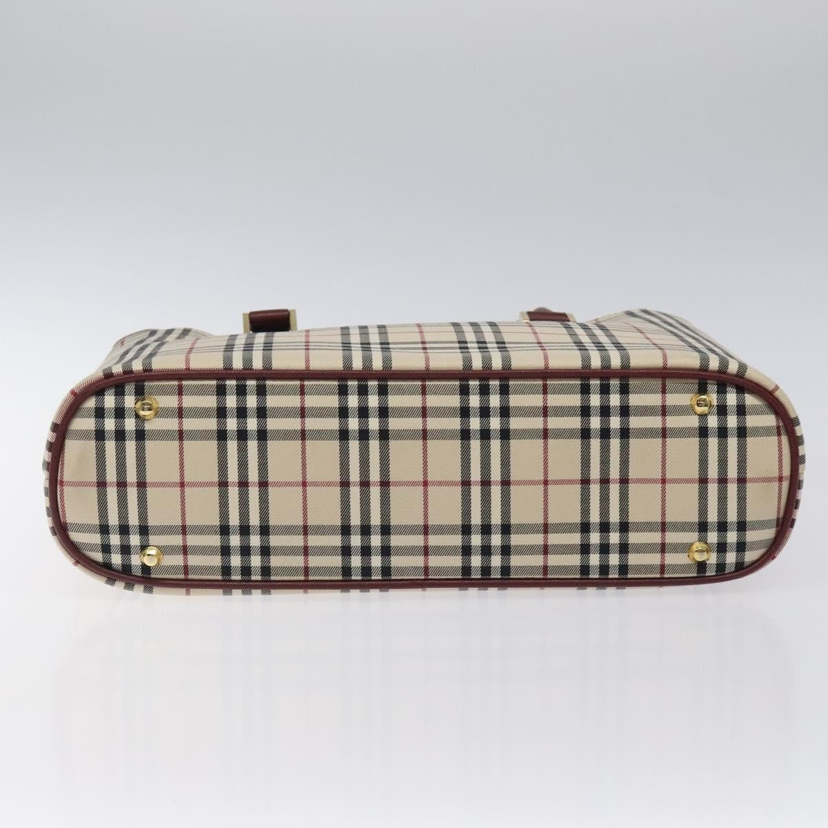 Burberry Nova Check Tote Canvas And Leather Beige Canvas Tote Bag