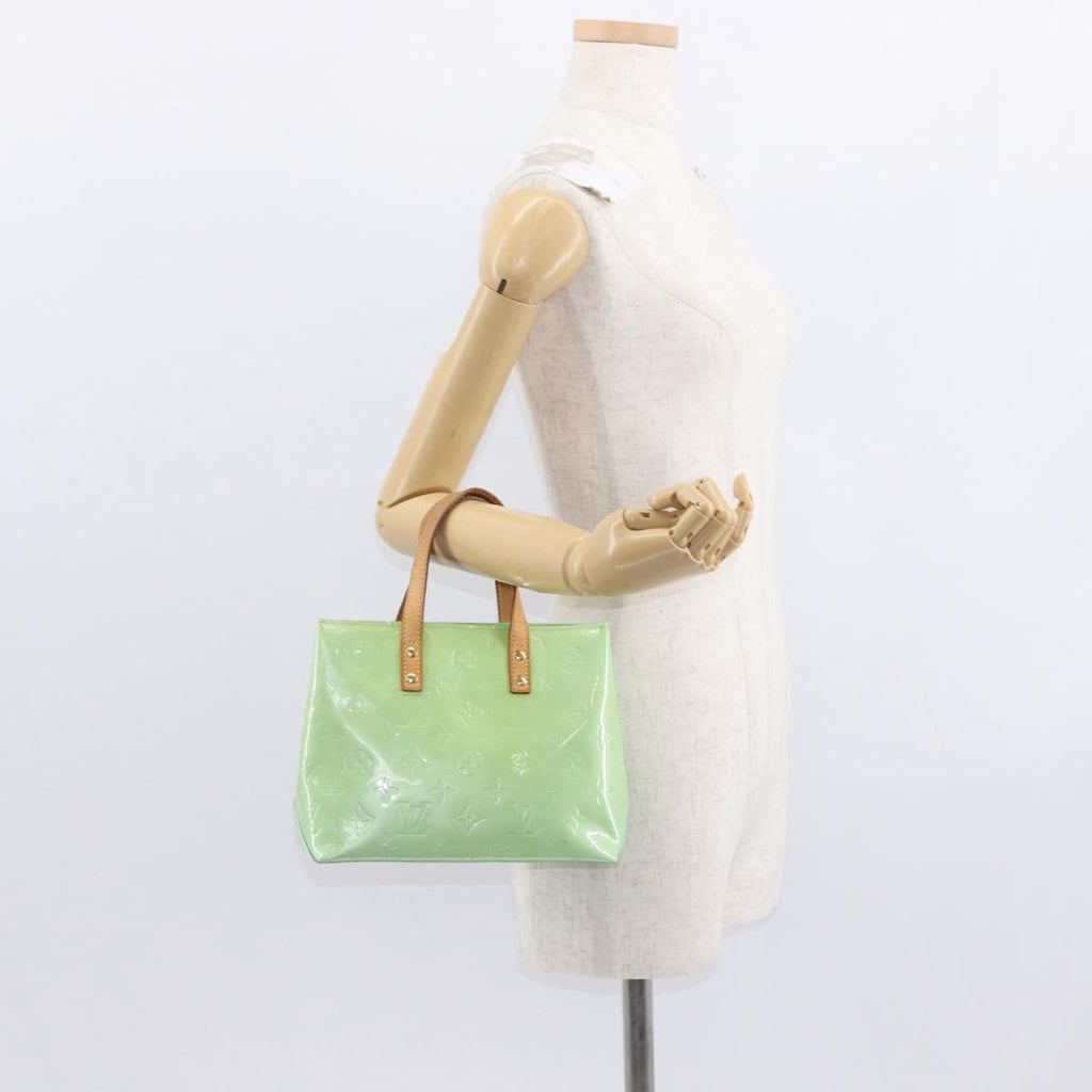 Louis Vuitton Reade Handbag Monogram Vernis Green Patent_Leather Tote Bag