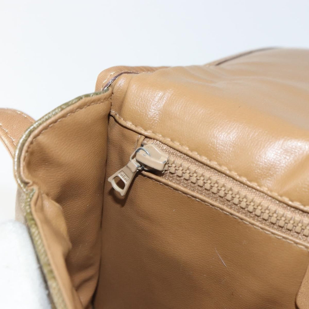 Celine Vintage Macadam Shoulder Bag Canvas Beige Canvas Shoulder Bag Bag