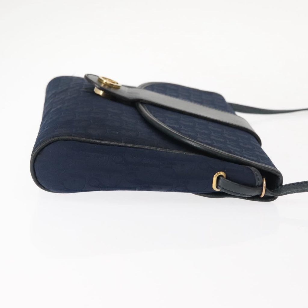 Christian Dior Vintage Trotter Shoulder Bag Canvas Navy Canvas Shoulder Bag Bag (Pre-Owned)