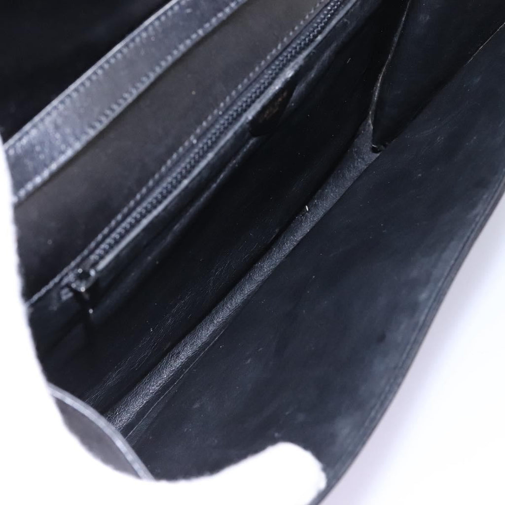 Celine Vintage Circle Logo Crossbody Bag Leather Black Leather Bag