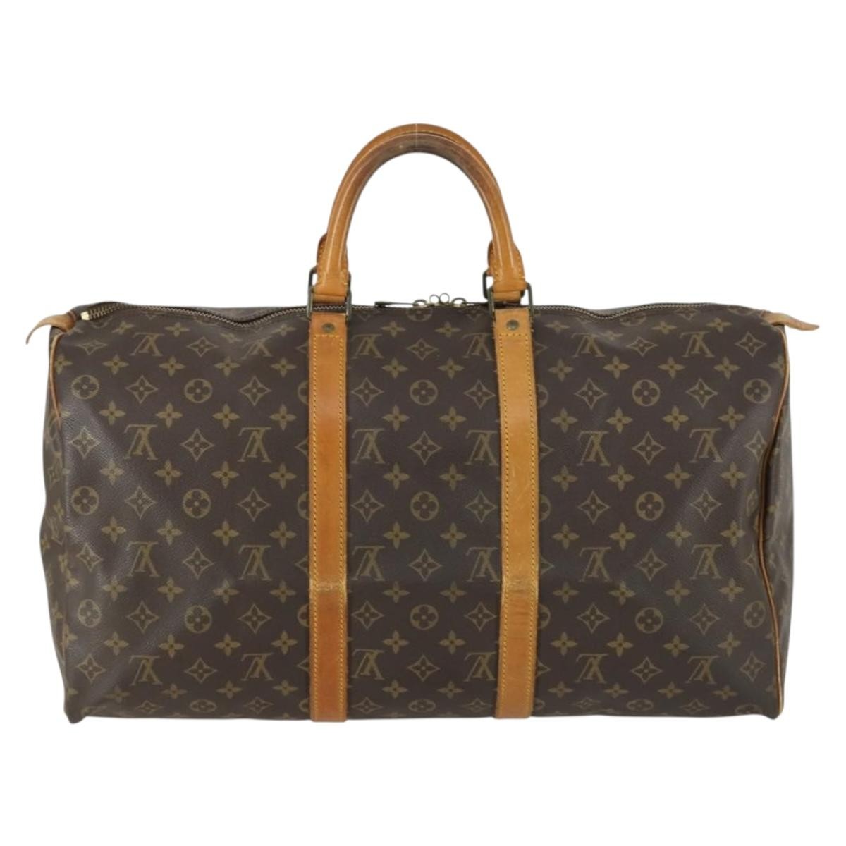 Louis Vuitton Keepall Bag Monogram Canvas Brown Canvas Travel Bag