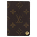 Louis Vuitton Porte Cartes Pression Card Case Monogram Canvas Brown Canvas Card Holders Accessory