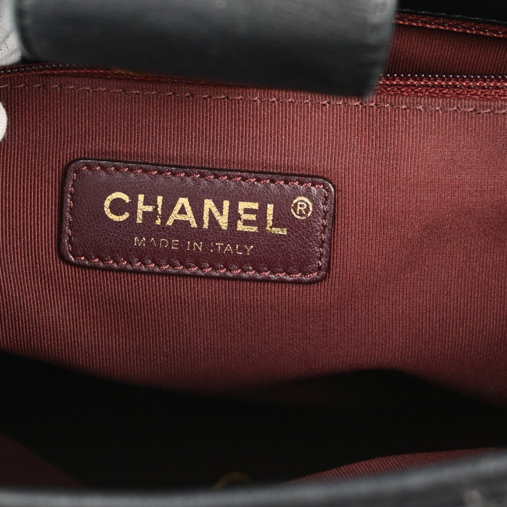 Chanel Gold Bar Tote Quilted Aged Calfskin Black Leather Tote Bag Bag