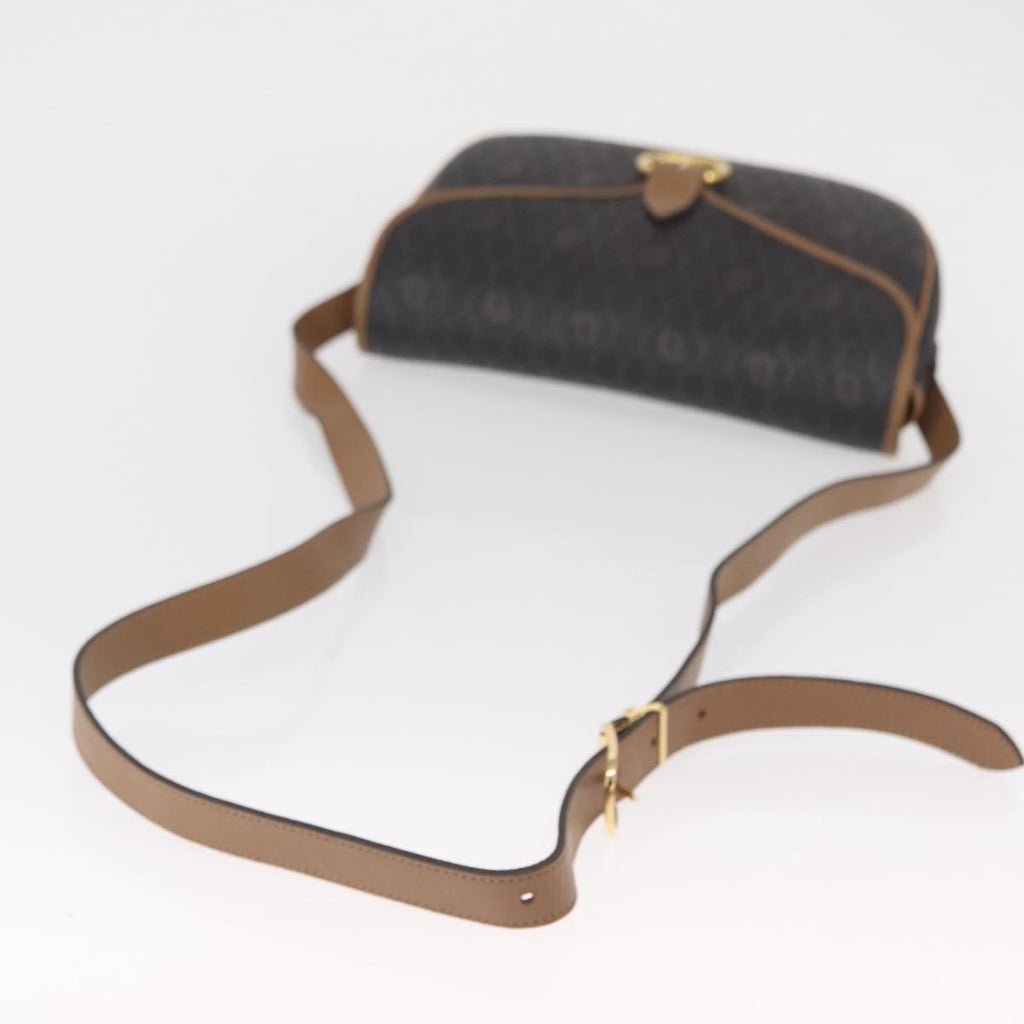 Christian Dior Vintage Honeycomb Flap Crossbody Bag Canvas And Leather Black Canvas Shoulder Bag Bag (Pre-Owned)