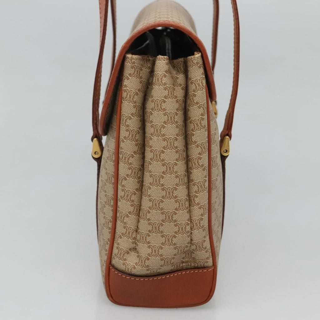 Celine Vintage Macadam Handbag Canvas And Leather Beige Canvas Handbag