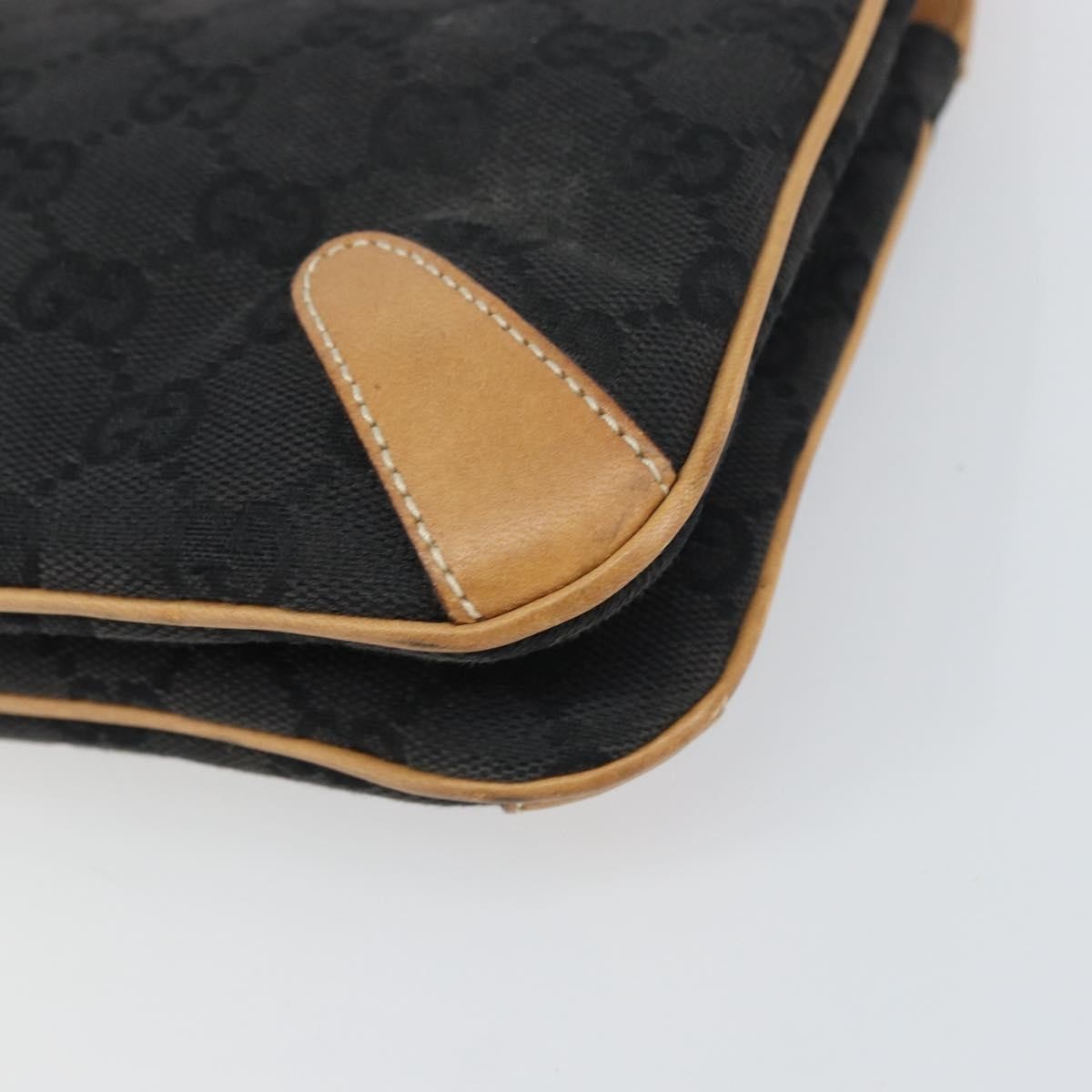 Gucci Horsebit Bracket Tote Gg Canvas Black Canvas Tote Bag Bag (Pre-Owned)