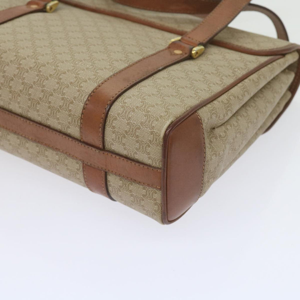 Celine Vintage Macadam Handbag Canvas And Leather Beige Canvas Handbag