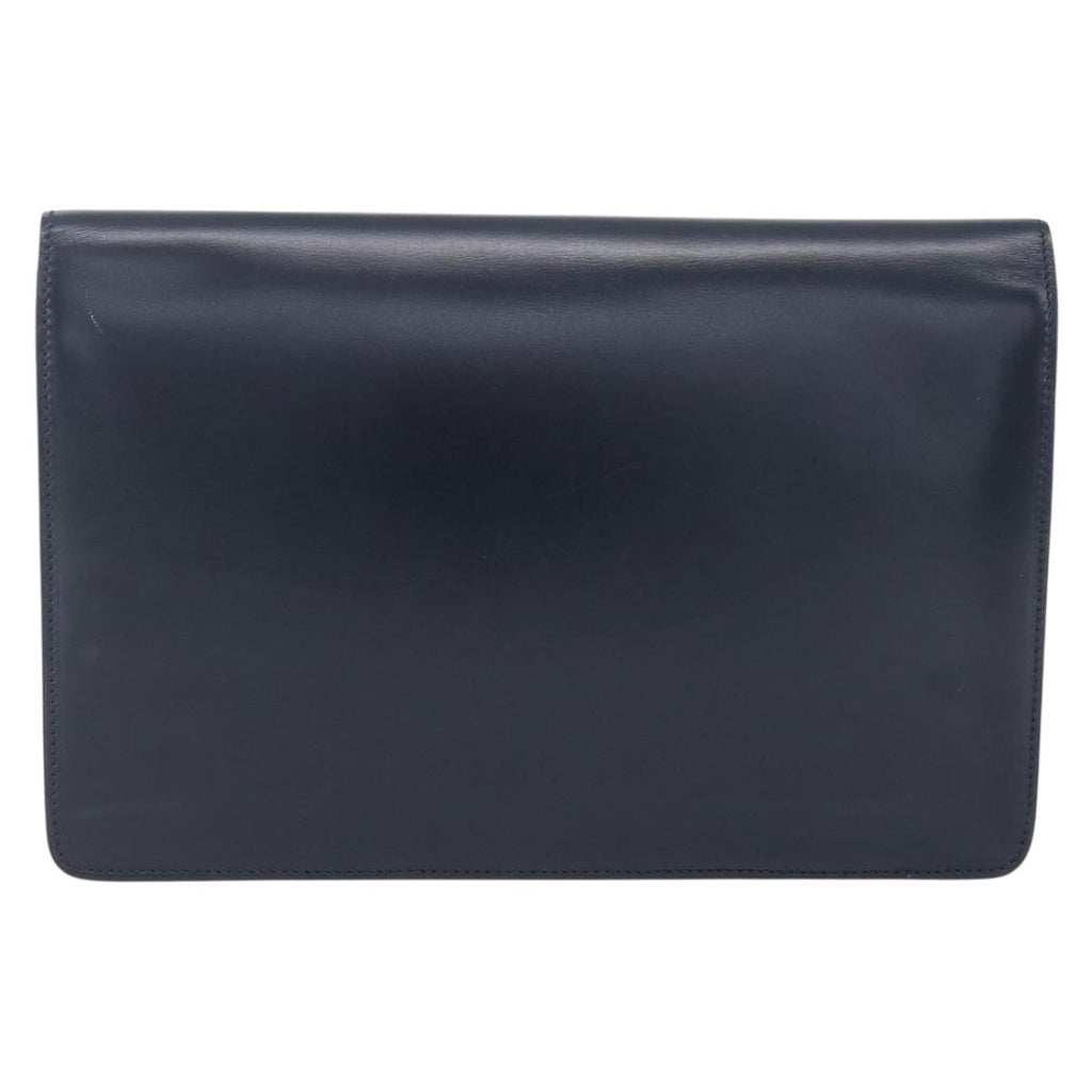 Celine Clutch Bag Leather Navy Leather Clutche & Pouche Bag
