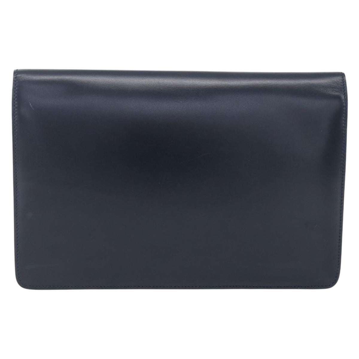 Celine Clutch Bag Leather Navy Leather Clutche & Pouche Bag