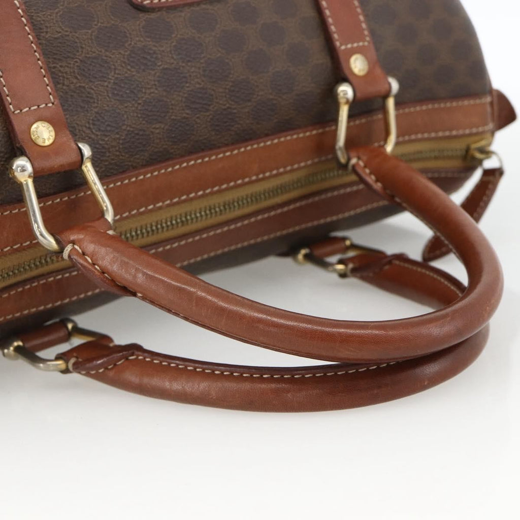 Celine Macadam Handbag Macadam With Leather Brown Canvas Handbag