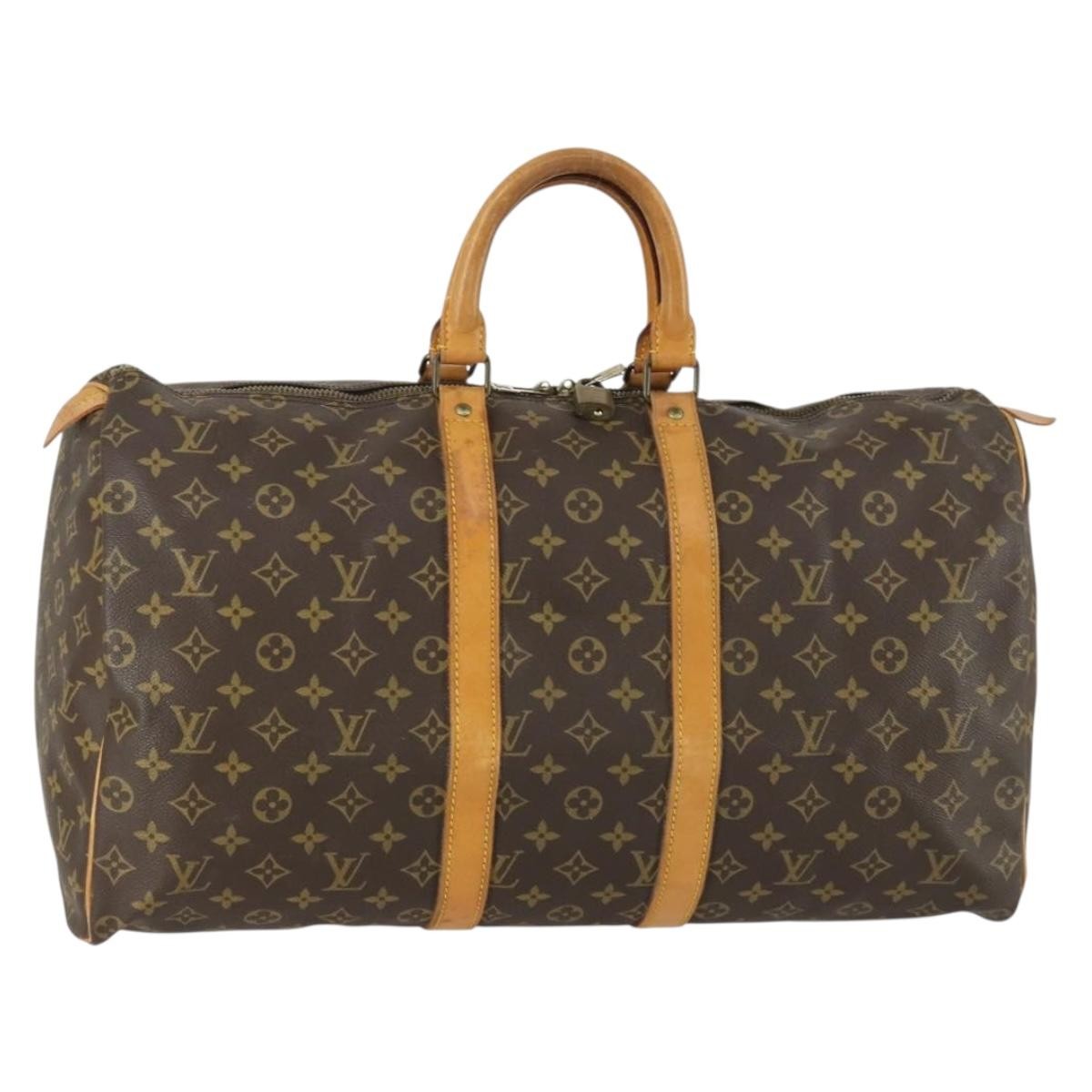 Louis Vuitton Keepall Bag Monogram Canvas Brown Canvas Travel Bag