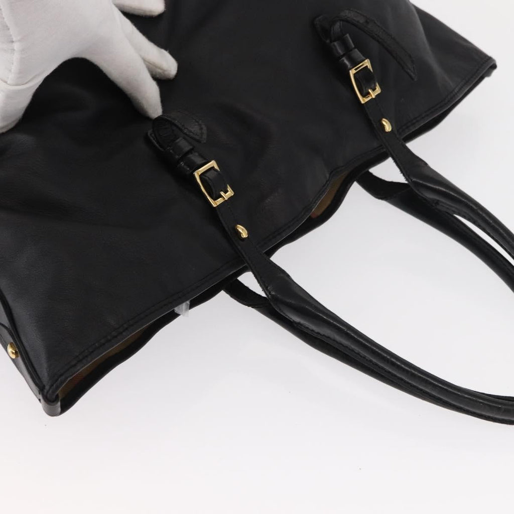 Burberry Vintage Tote Leather Black Leather Tote Bag