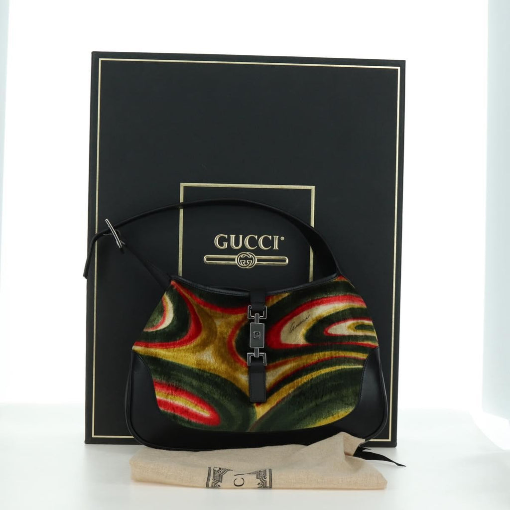 Gucci Vintage Jackie Shoulder Bag Canvas And Leather Black Leather Shoulder Bag Bag (Pre-Owned)
