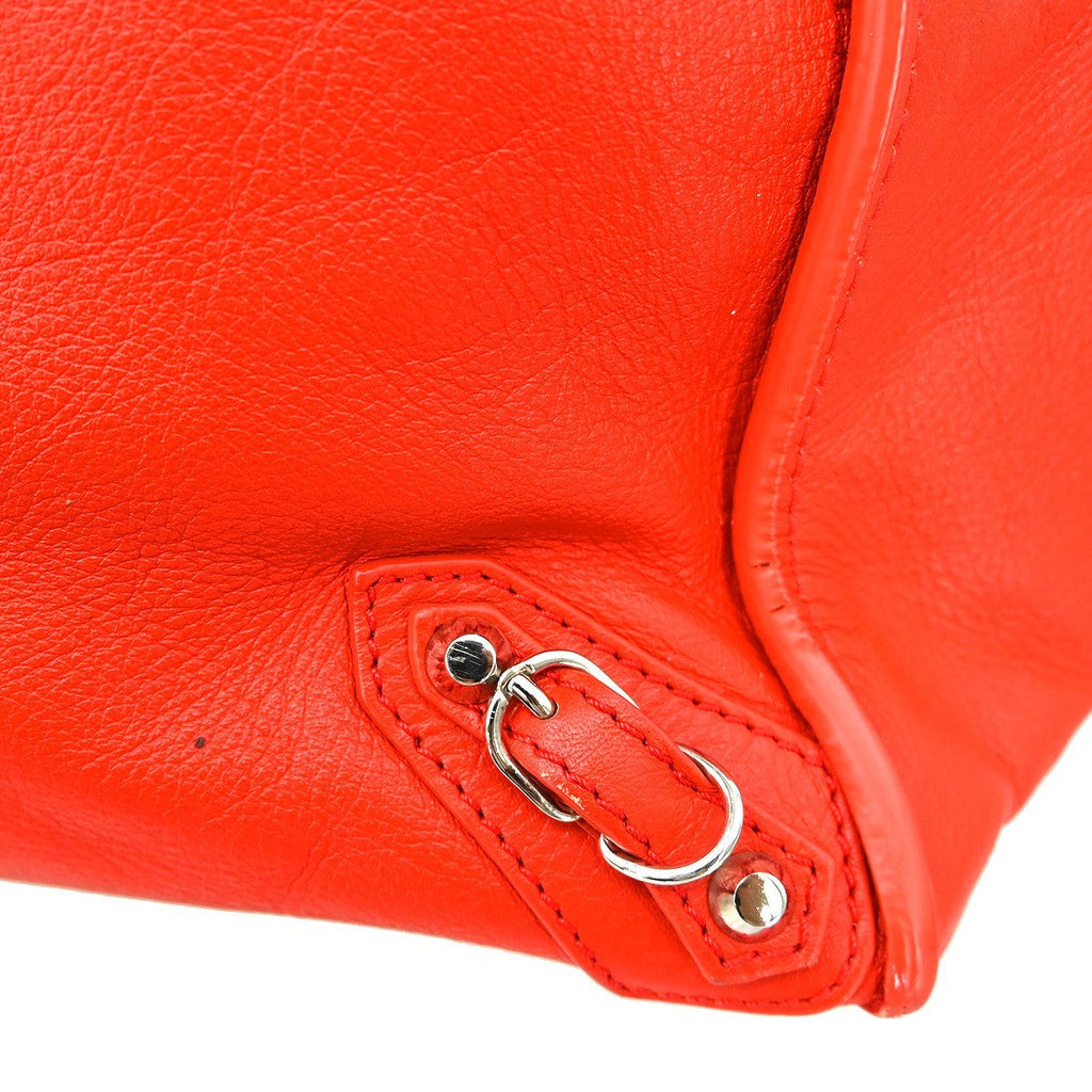 Balenciaga City Classic Studs Highlight Bag Leather Red Leather Tote Bag