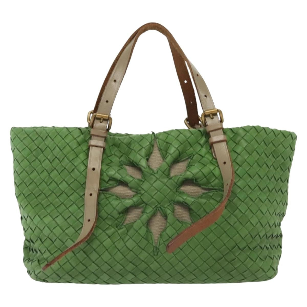 Bottega Veneta Intrecciato Leather Green Leather Handbag