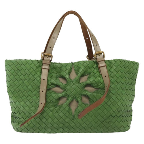 Bottega Veneta Intrecciato Leather Green Leather Handbag