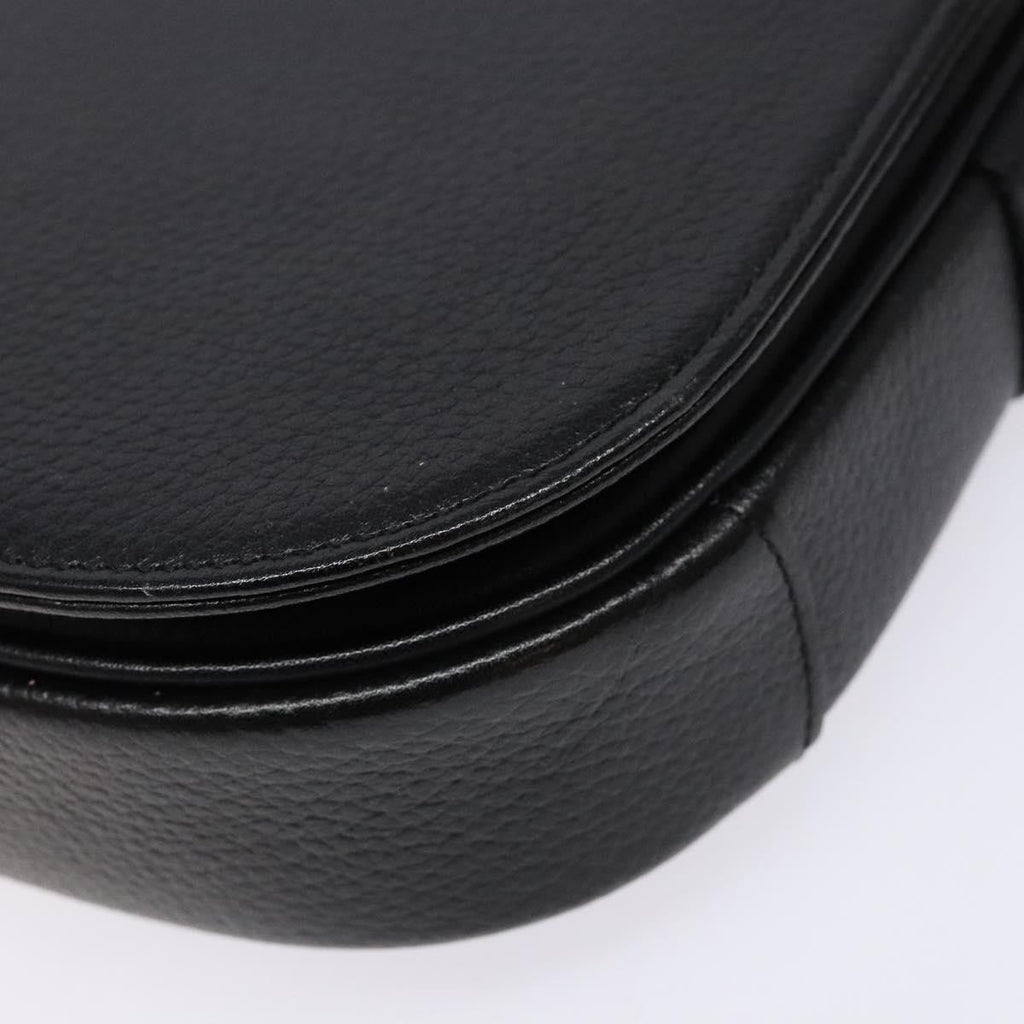Burberry Flap Shoulder Bag Leather Black Leather Shoulder Bag