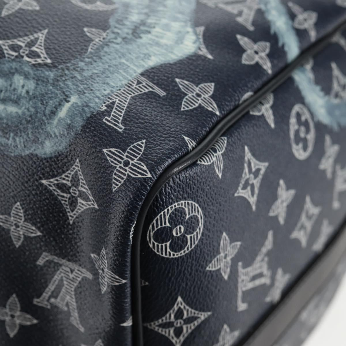 Louis Vuitton Keepall Bandouliere Bag Limited Edition Chapman Savane Monogram Canvas Navy Canvas Travel Bag