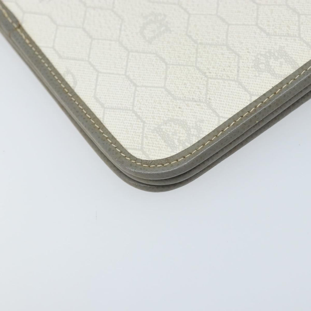 Christian Dior Vintage Honeycomb Chain Canvas White Canvas Shoulder Bag Bag (Pre-Owned)