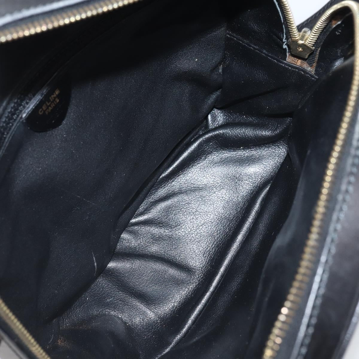 Celine Circle Logo Shoulder Bag Leather Black Leather Shoulder Bag Bag