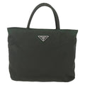 Prada Vintage Zip Handbag Tessuto Khaki Nylon Handbag