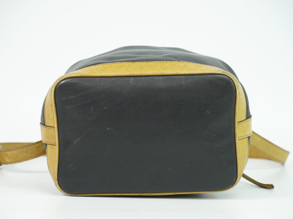 Celine Bucket Sangle Black And Brown Leather Black Leather Shoulder Bag Bag