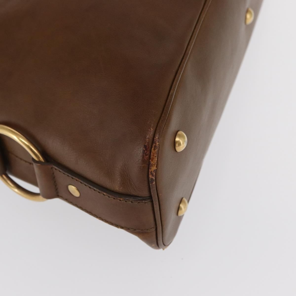 Saint Laurent Muse Dome Bag Leather Brown Leather Handbag (Pre-Owned)