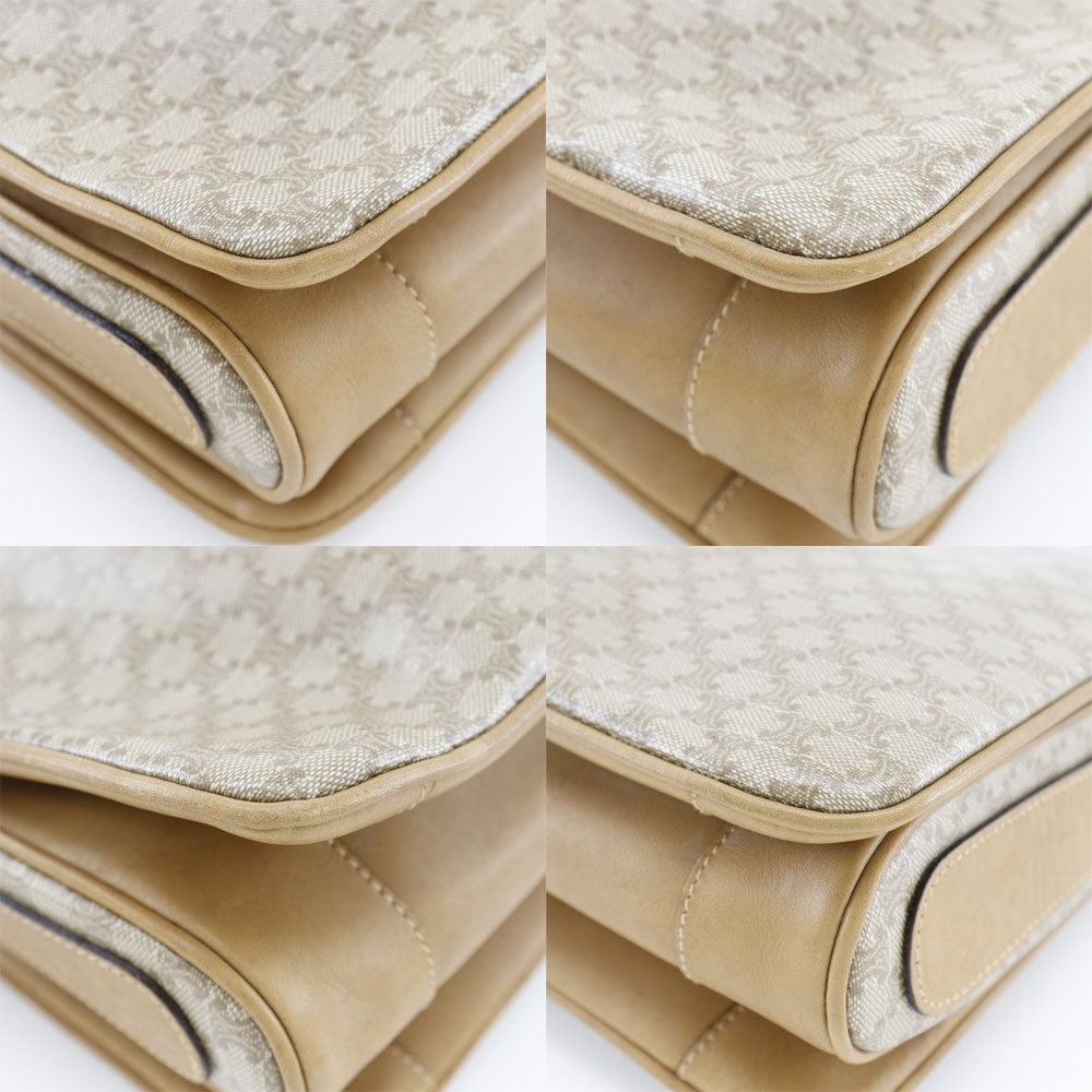 Celine Macadam Shoulder Bag Pvc Leather Beige Pvc Shoulder Bag Bag